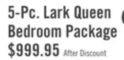 The Brick Lark 5pc Bedroom Set with Panel Bed, Dresser & Mirror, Rustic White - Queen Size offer