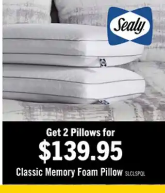 The Brick Sealy Classic Memory Foam Pillow offer