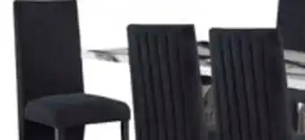 The Brick Vega 7pc Dining Set with Table & 6 Chairs, Marble Look, Pedestal Base, 82W - Black & White offer