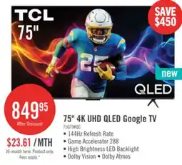 The Brick TCL 75 Q79K QLED 4K UHD Smart Google TV (75Q79K) - 2025 Model offer