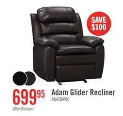 The Brick Adam 34.45 Brown Leather-Look Fabric Glider Reclining Chair offer