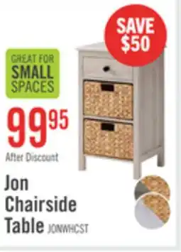 The Brick Jon 15.5 Chairside Table with 2 Baskets & Drawer - White Oak offer