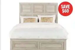 The Brick Lara Panel Bed with Headboard & Frame, Antique Grey - Queen Size offer