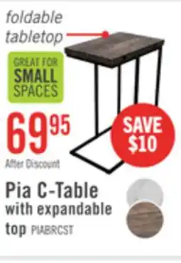 The Brick Pia 18 C-Table with Expandable Top - Brown offer