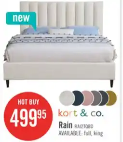 The Brick Kort & Co. Rain Upholstered Platform Bed in Taupe Fabric, Tufted - Queen Size offer