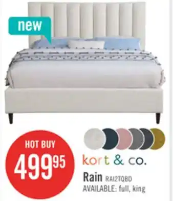 The Brick Kort & Co. Rain Upholstered Platform Bed in Taupe Fabric, Tufted - Queen Size offer