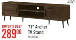 The Brick Archer 71 Modern TV Stand with Storage and Cable Management for TVs up to 80- Brown offer