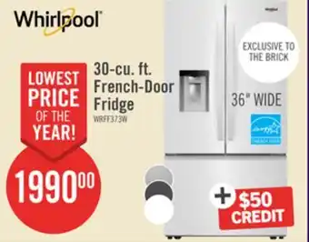 The Brick Whirlpool 36 30 Cu. Ft. French-Door Refrigerator with Dual Ice Makers - White - WRFF3736SW offer