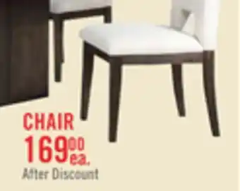 The Brick Zelda Dining Chair with Chenille Fabric - White & Espresso Brown offer