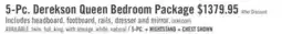 The Brick Derekson 5pc Bedroom Set with Panel Bed, Dresser & Mirror, Grey - Queen Size offer