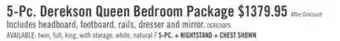 The Brick Derekson 5pc Bedroom Set with Panel Bed, Dresser & Mirror, Grey - Queen Size offer