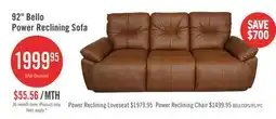 The Brick Bello 91.7 Leather-Look Fabric Power Reclining Sofa - Brown offer