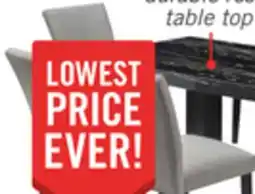 The Brick Burk 7pc Dining Set with Table & 6 Chairs, Resin Marble-Look Top, 72W - Black/White offer