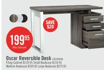 The Brick Oscar 47 Reversible Office Desk with Storage - Grey offer