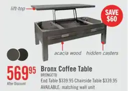 The Brick Bronx 48 Rustic Lift Top Coffee Table with Storage, Shelf and Casters - Grey Wood offer