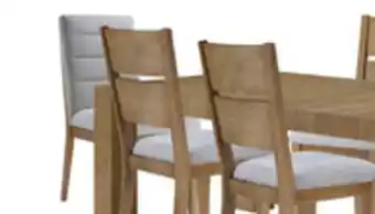 The Brick Lotus 7pc Dining Set with Table & 6 Fabric Chairs, Wood, 82W - Natural/Grey offer