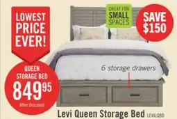 The Brick Levi Platform Storage Bed with Headboard & Frame, Wooden, Drift Grey - Queen Size offer