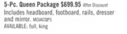 The Brick Mojave 5pc Bedroom Set with Bed, Dresser & Mirror, Rustic, Brown - Queen Size offer
