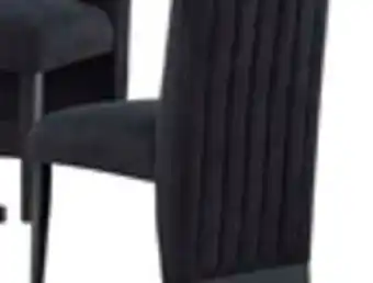 The Brick Vega Dining Chair with Polyester Fabric, Wood, Channeled Tufting - Black offer