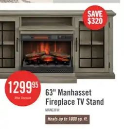 The Brick Manhasset 63 Electric Fireplace TV Stand with Storage for TVs up to 70 - Valley Pine offer