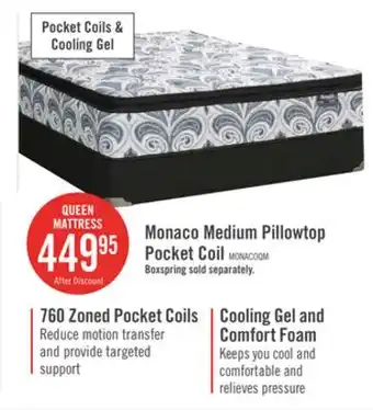The Brick Springwall Monaco Pillowtop Medium Queen Mattress offer