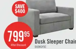 The Brick Dusk 52 Linen-Look Fabric Sleeper Chair with Track Arms - Grey offer