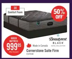 The Brick Beautyrest Black Hotel Cornerstone Suite Tight Top Firm Queen Mattress offer