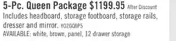 The Brick Yorkdale 5pc Bedroom Set with 6-Drawer Storage Bed, Dresser & Mirror, Grey - Queen Size offer