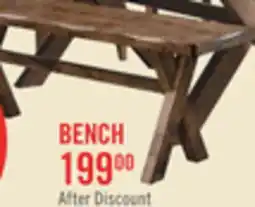 The Brick Plum Dining Bench, Wood, Live-Edge Look, 47.25W- Nutmeg Brown offer