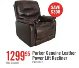 The Brick Parker 36 Genuine Leather 3-Position Power Lift Reclining Chair - Brown offer