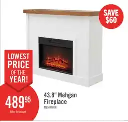 The Brick Mehgan 43.8 Modern Electric Fireplace - White & Brown Two Tone offer