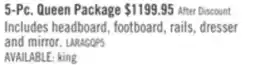 The Brick Lara 5pc Bedroom Set with Bed, Dresser & Mirror, Antique Grey - Queen Size offer