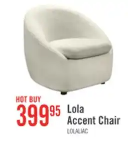 The Brick Lola 28.7 Chenille Boucle Fabric Curved Accent Chair with Removable Seat Cushion - White offer