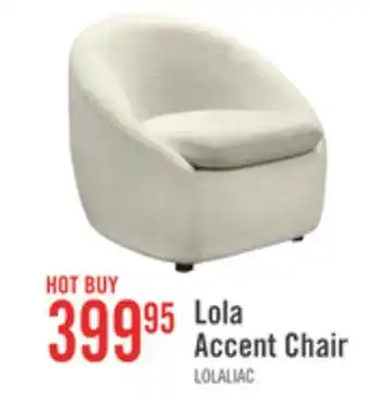 The Brick Lola 28.7 Chenille Boucle Fabric Curved Accent Chair with Removable Seat Cushion - White offer