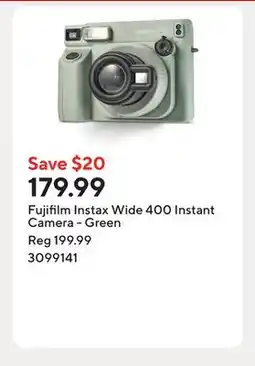 Staples Fujifilm Instax Wide 400 Instant Camera - Green offer