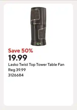 Staples Lasko Twist Top Tower Table Fan offer