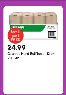 Staples Cascade Hand Roll Towel, 12 pk offer
