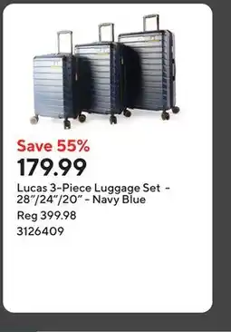 Staples Lucas 3-Piece Luggage Set - 28/24/20 - Navy Blue offer