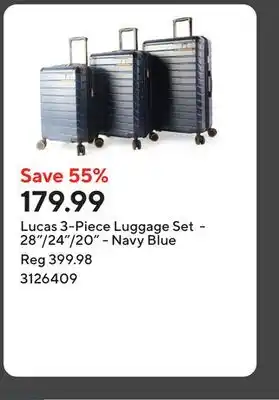 Staples Lucas 3-Piece Luggage Set - 28/24/20 - Navy Blue offer