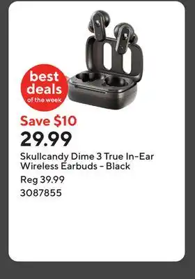 Staples Skullcandy Dime 3 True In-Ear Wireless Earbuds - Black offer