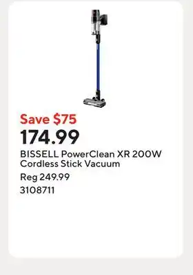 Staples BISSELL PowerClean XR 200W Cordless Stick Vacuum offer