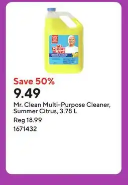 Staples Mr. Clean Multi-Purpose Cleaner, Summer Citrus, 3.78 L offer