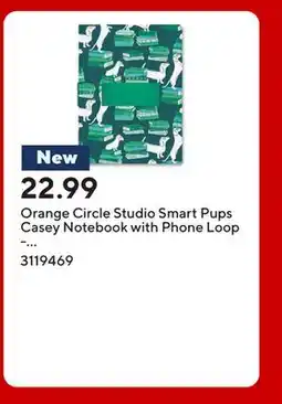 Staples Orange Circle Studio Smart Pups Casey Notebook with Phone Loop - 9.62 H x 7.12 W - Assorted Colors offer