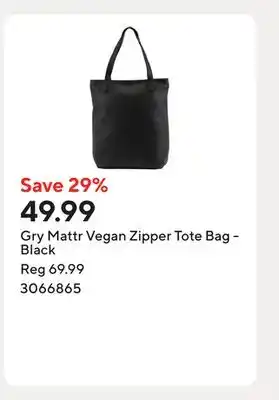 Staples Gry Mattr Vegan Zipper Tote Bag - Black offer