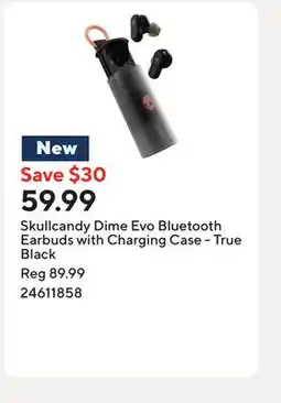 Staples Skullcandy Dime Evo Bluetooth Earbuds with Charging Case - True Black offer