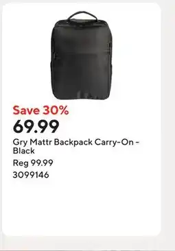 Staples Gry Mattr Backpack Carry-On - Black offer