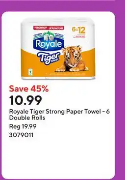 Staples Royale Tiger Strong Paper Towel - 6 Double Rolls offer