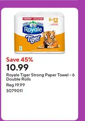 Staples Royale Tiger Strong Paper Towel - 6 Double Rolls offer