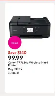 Staples Canon TR7620a Wireless 4-in-1 Printer offer