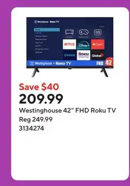 Staples Westinghouse 42 FHD Roku TV offer